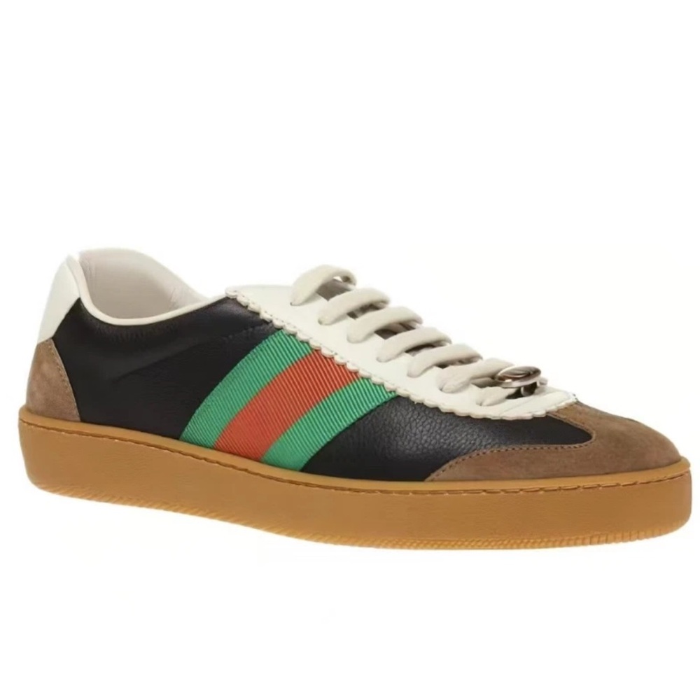 ⭐️GUCCI ✨G74 low-top sneakers. Brand NEW IN BOX Men's Navy and Brown Sneakers - Picture 3 of 7